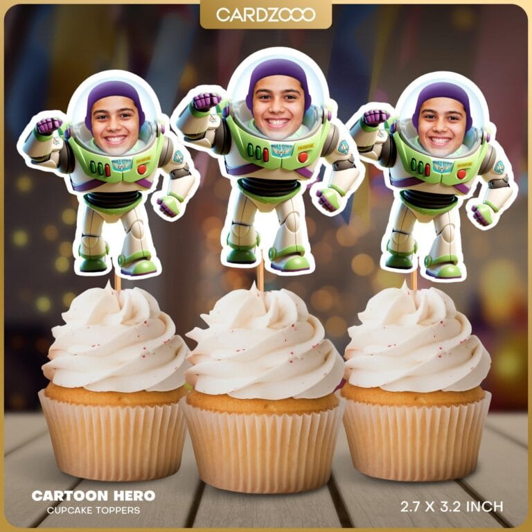 Custom Face Cartoon Hero Cupcake Toppers