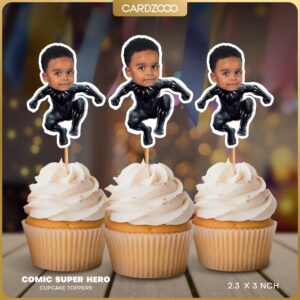 Comic Super Hero Custom Face Cupcake Toppers