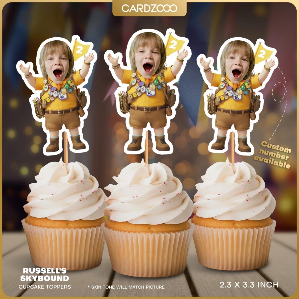 Russell's Skybound Custom Face Cupcake Toppers