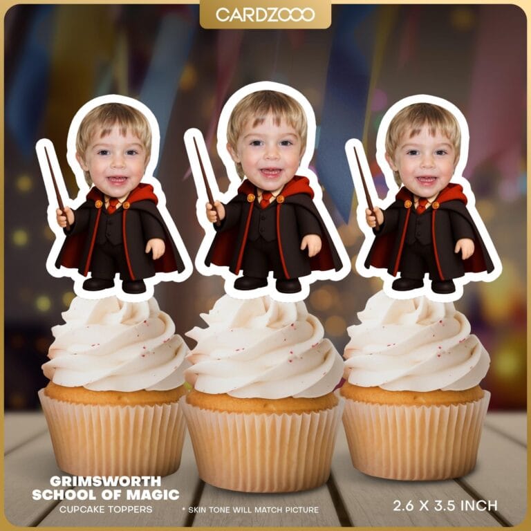 Wizard Custom Face Cupcake Toppers