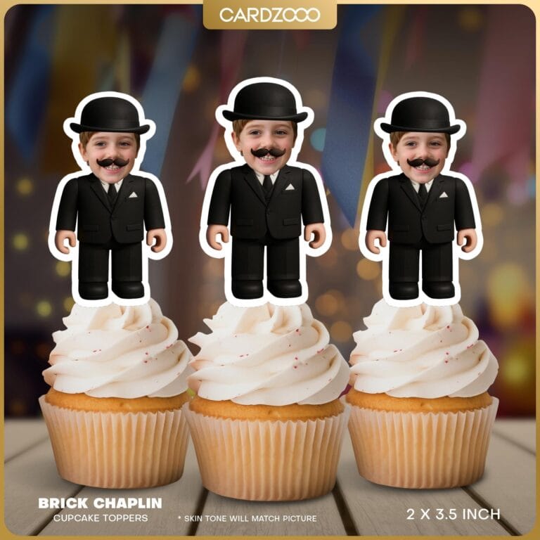 Vintage Tux Avatar Custom Face Cupcake Toppers