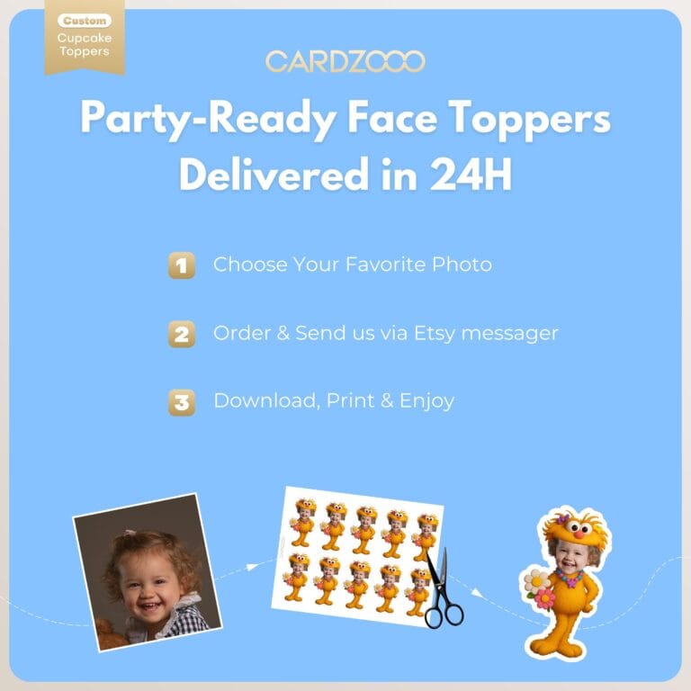 Zoe Personalized Custom Face Cupcake Toppers - Image 3