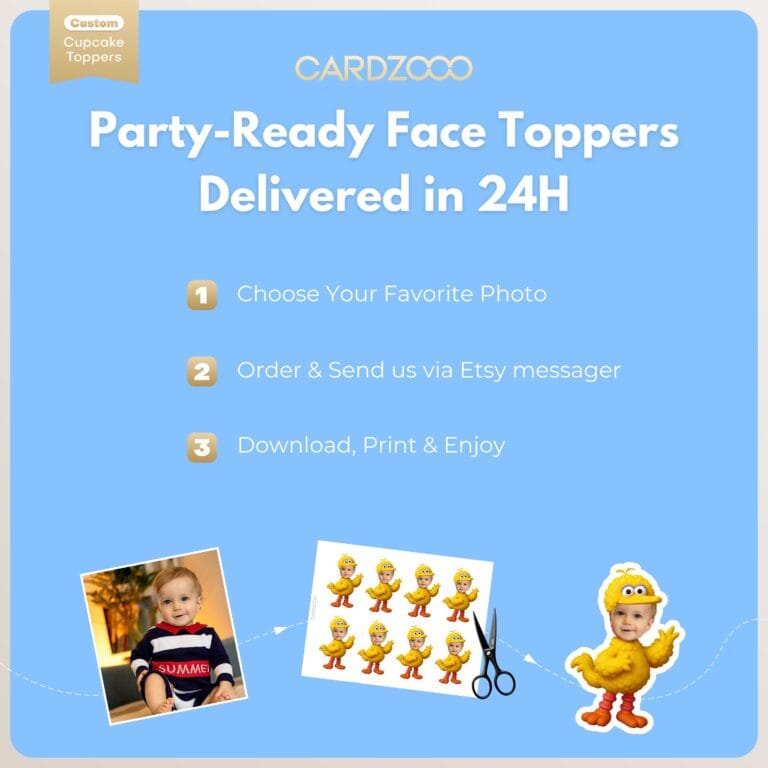 Big Bird Custom Face Cupcake Toppers - Image 3