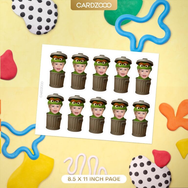 Oscar the Grouch Personalized Face Cupcake Toppers - Image 2