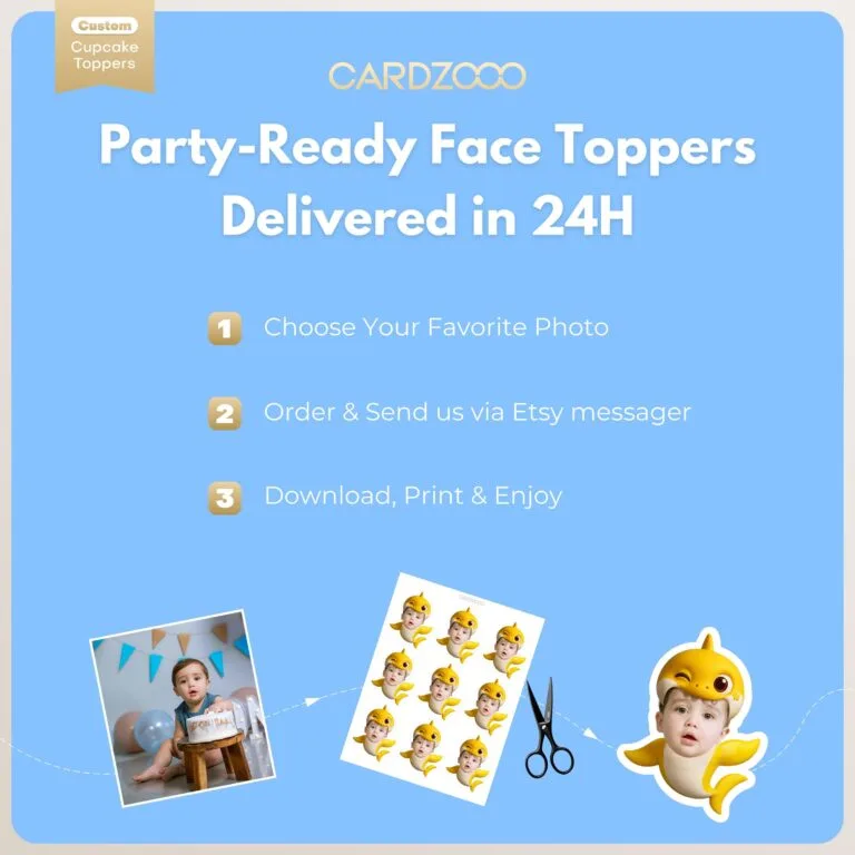 Baby Shark Custom Face Cupcake Toppers - Image 3