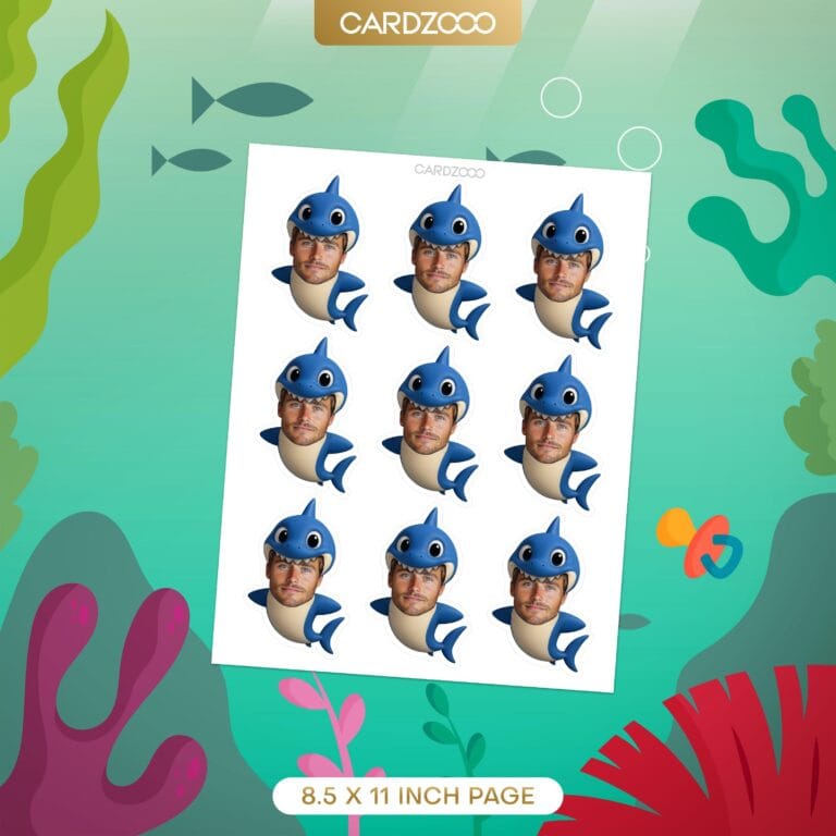 Daddy Shark Custom Face Cupcake Toppers - Image 2
