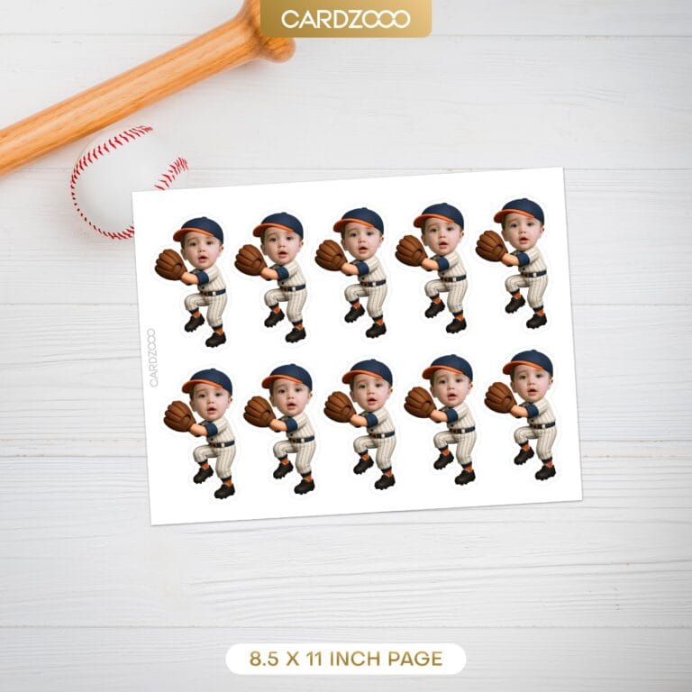 Baseball Catcher Custom Face Cupcake Toppers - Image 2