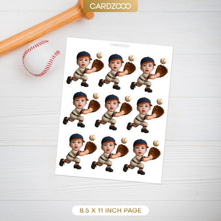 Personalized Face Baseball Catcher Cupcake Toppers - Image 2