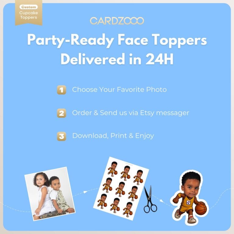 Lakers Basketball Custom Face Cupcake Toppers - Image 3