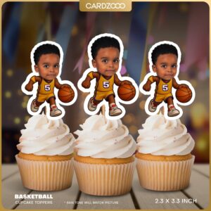 Lakers Basketball Custom Face Cupcake Toppers