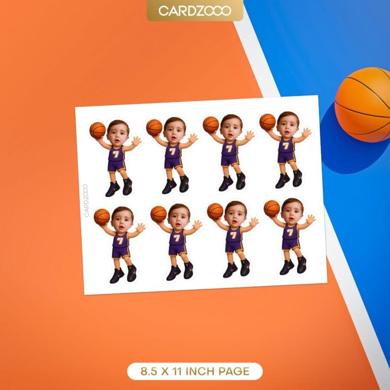Basketball Personalized Face Cupcake Toppers - Image 2