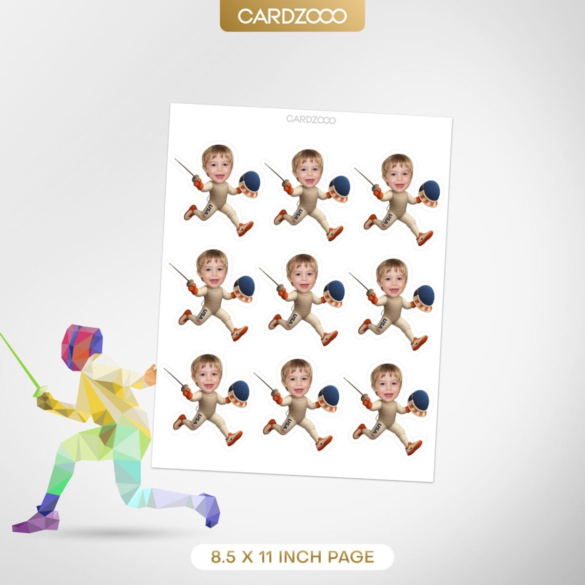 Foil Fencing Custom Face Cupcake Toppers - Image 2