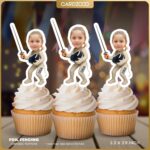 Foil Fencing Personalized Face Cupcake Toppers