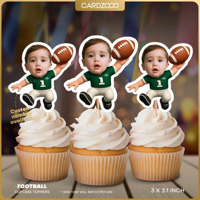 New York Jets Personalized Face Cupcake Toppers