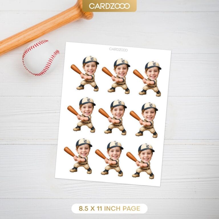 Custom Face Baseball Cupcake Toppers - Image 2
