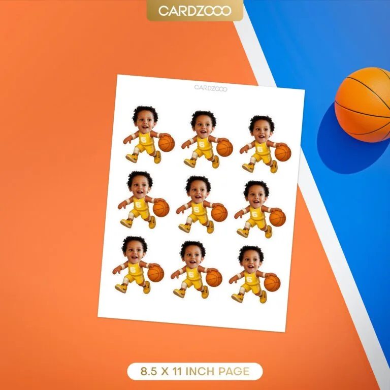 Basketball Custom Face Cupcake Toppers - Image 2