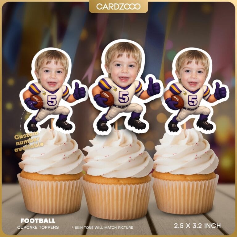 Minnesota Vikings Personalized Face Cupcake Toppers