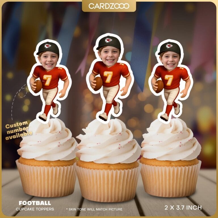 Kansas City Chiefs Custom Face Cupcake Toppers