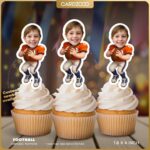 Denver Broncos Birthday Custom Face Cupcake Toppers