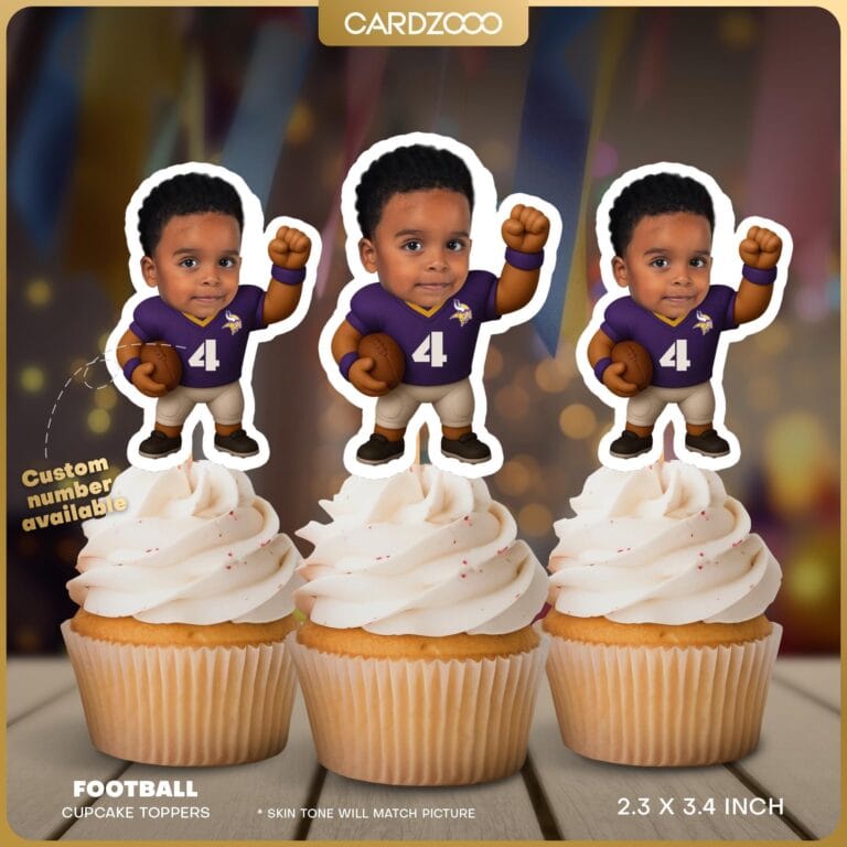 Minnesota Vikings Custom Face Cupcake Toppers