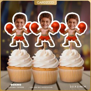 Boxing Custom Face Cupcake Toppers