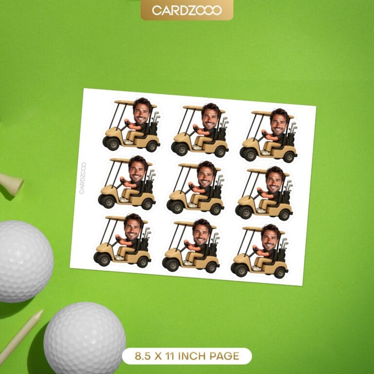 Golf Cart Custom Face Cupcake Toppers - Image 2