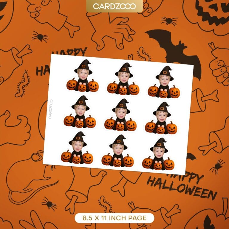 Pumpkin Witch Custom Face Cupcake Toppers - Image 2
