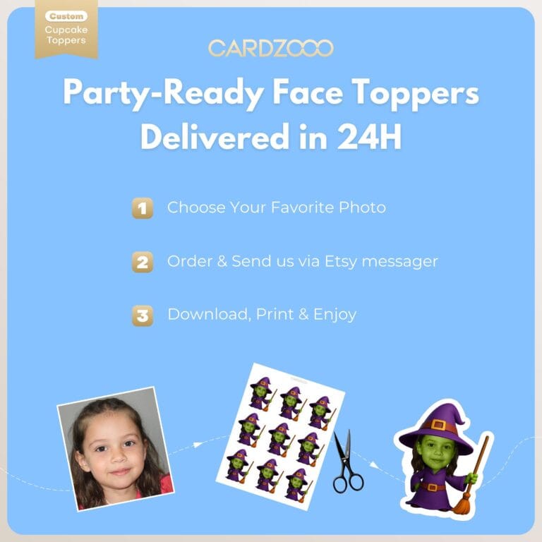 Green Witch Custom Face Cupcake Toppers - Image 3