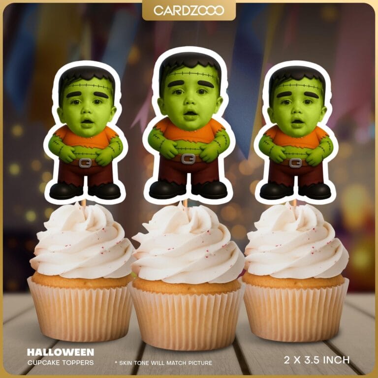 Frankenstein Custom Face Cupcake Toppers
