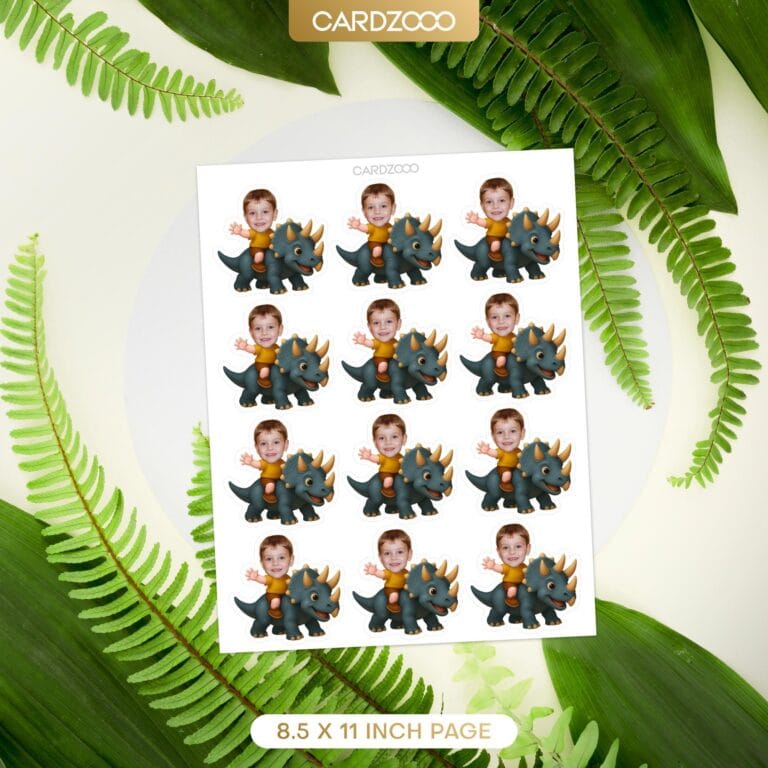 Dinosaur Rider Custom Face Cupcake Toppers - Image 2
