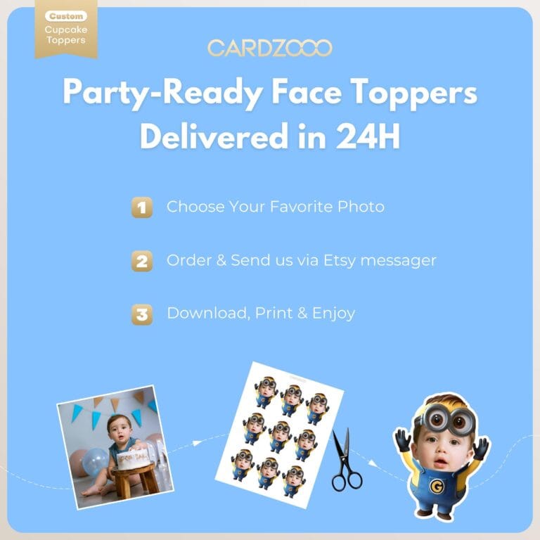 Minions Custom Face Cupcake Toppers - Image 3