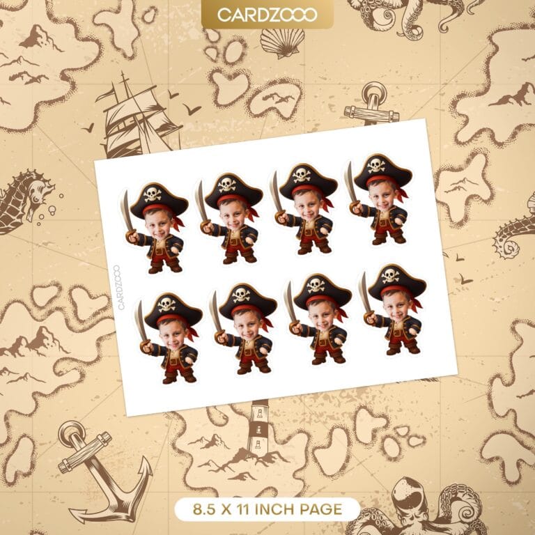 Pirate Custom Face Cupcake Toppers - Image 2