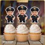 Police Officer Custom Face Cupcake Toppers