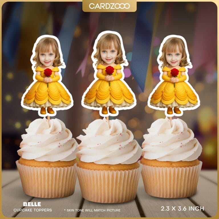 Belle Custom Face Cupcake Toppers