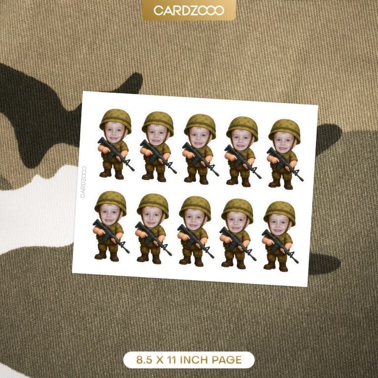 Custom Face Soldier Cupcake Toppers - Image 2