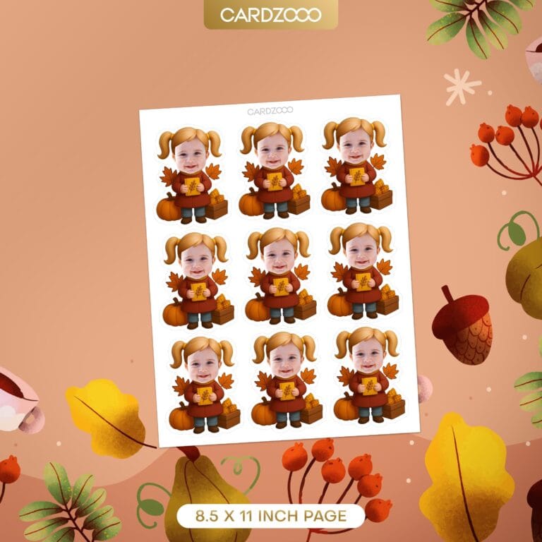 Autumn Custom Face Cupcake Toppers - Image 2