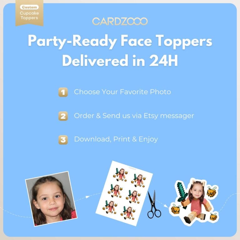 Diamond Sword Girl Custom Face Cupcake Toppers - Image 3