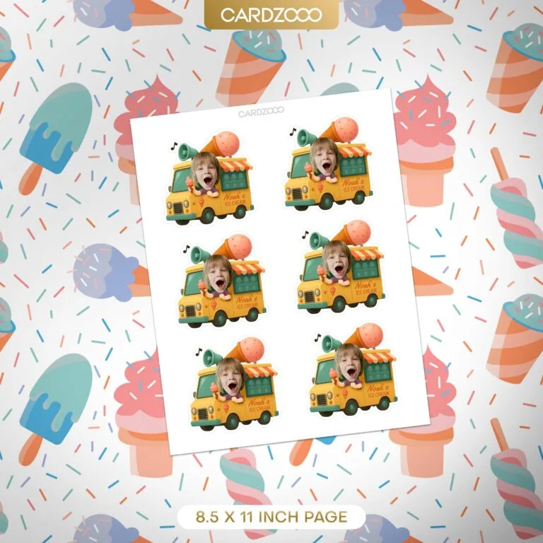 Ice Cream Truck Custom Face Cupcake Toppers - Image 2