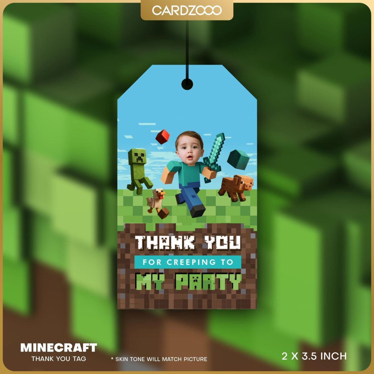 Gamer Custom Face Thank You Tag