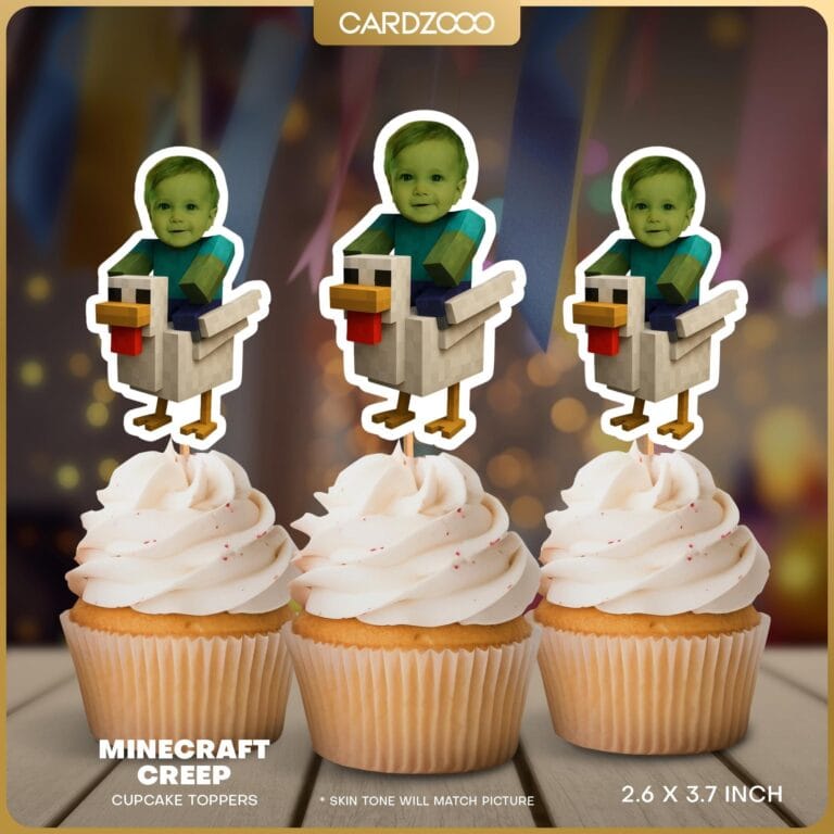 Creeper Custom Face Cupcake Toppers