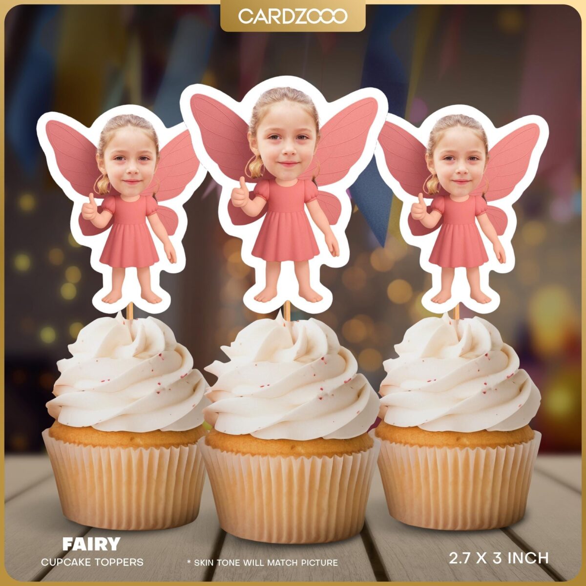 Fairy Custom Face Cupcake Toppers