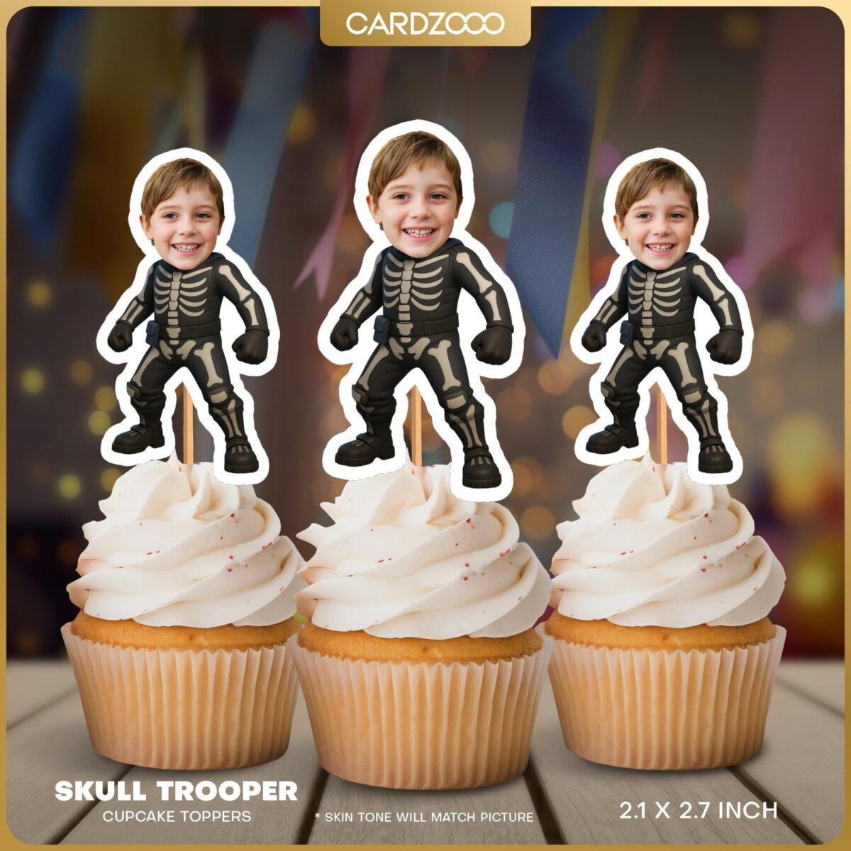 Skull Trooper Custom Face Cupcake Toppers