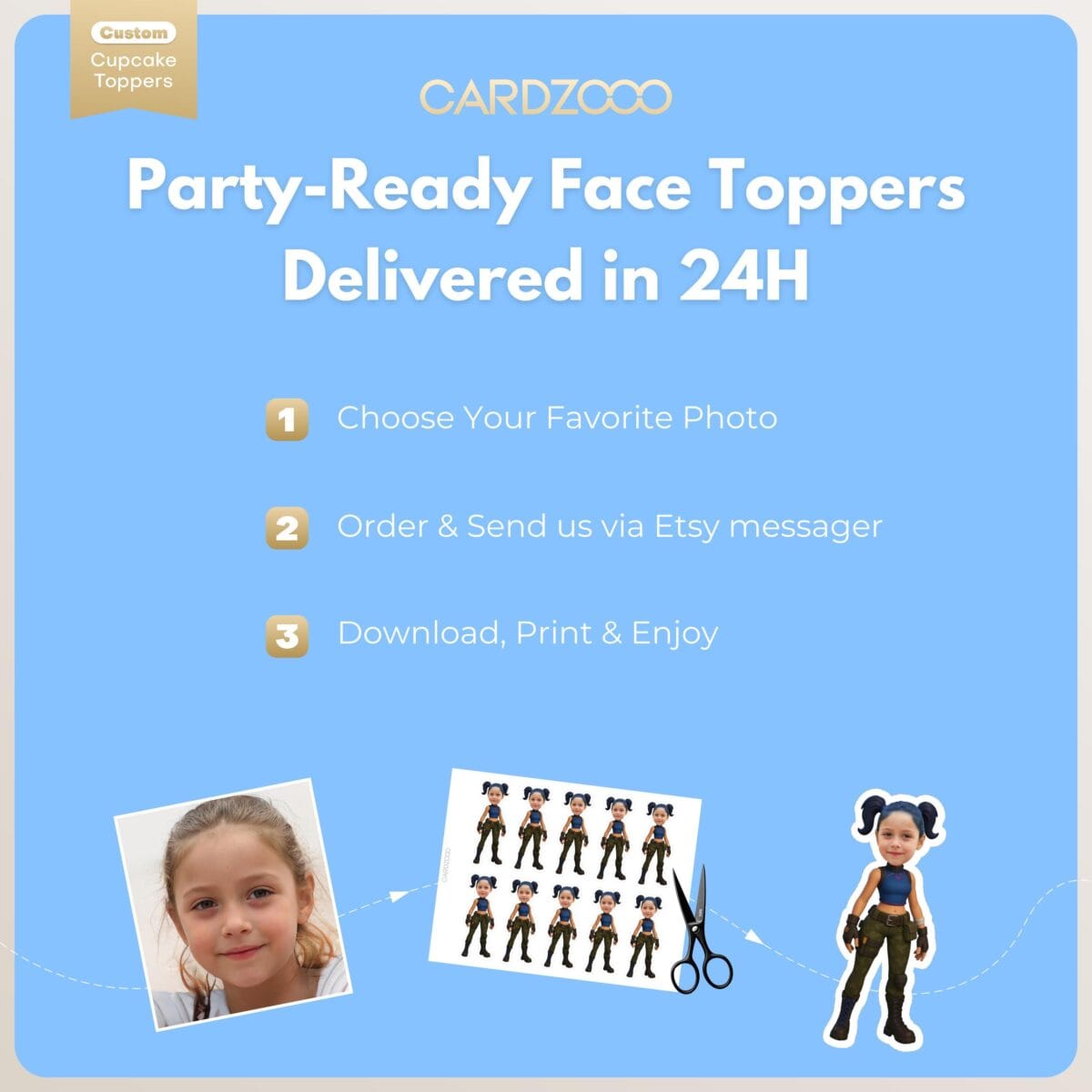 Crystal Custom Face Cupcake Toppers - Image 3