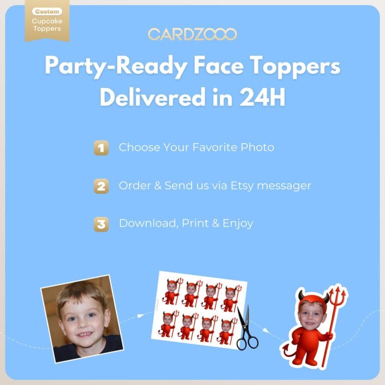 Little Devil Custom Face Cupcake Toppers - Image 3