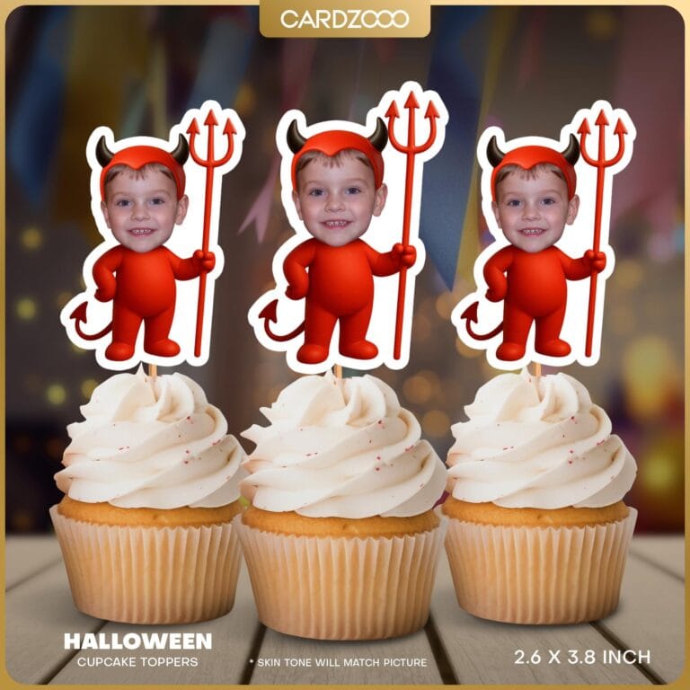 Little Devil Custom Face Cupcake Toppers