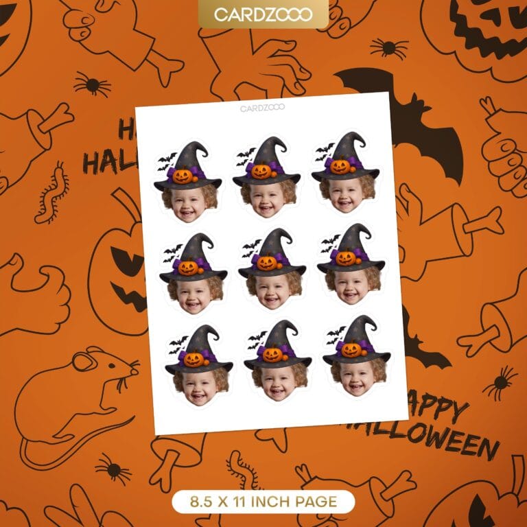 Witch Hat Halloween Custom Face Cupcake Toppers - Image 2