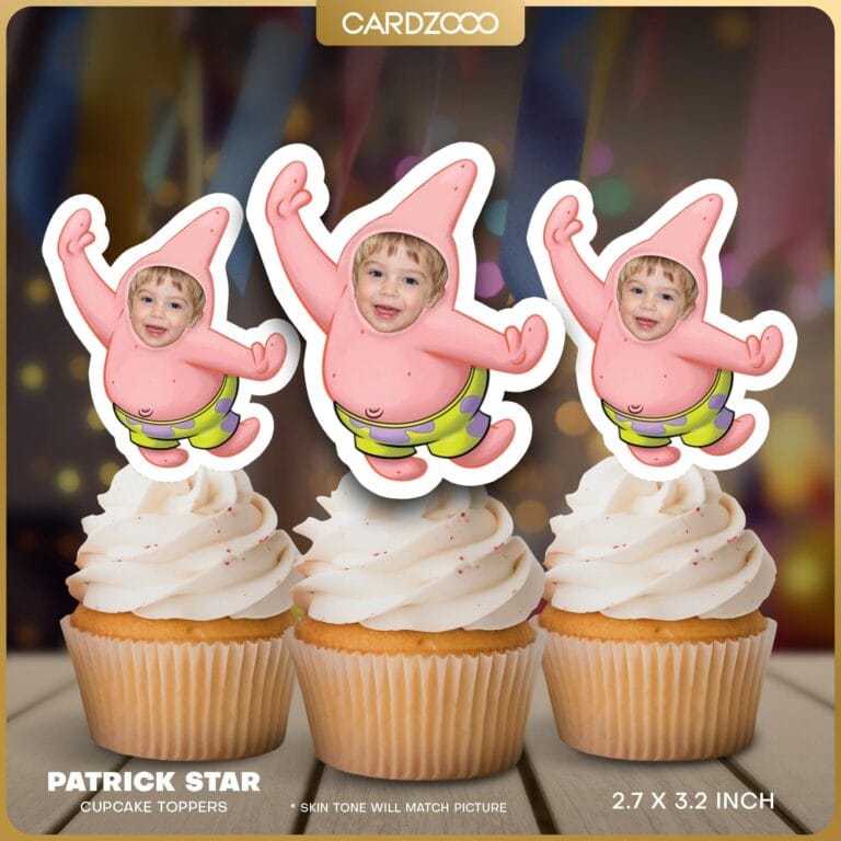 Patrick Star Custom Face Cupcake Toppers