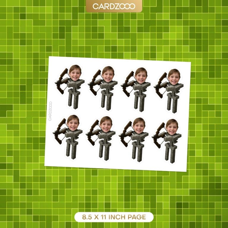 Diamond Level Skeleton Custom Face Cupcake Toppers - Image 2