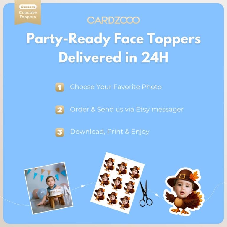 Turkey Custom Face Cupcake Toppers - Image 3