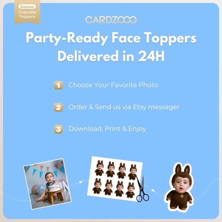 Classic ZIMOMO Custom Face Cupcake Toppers - Image 3